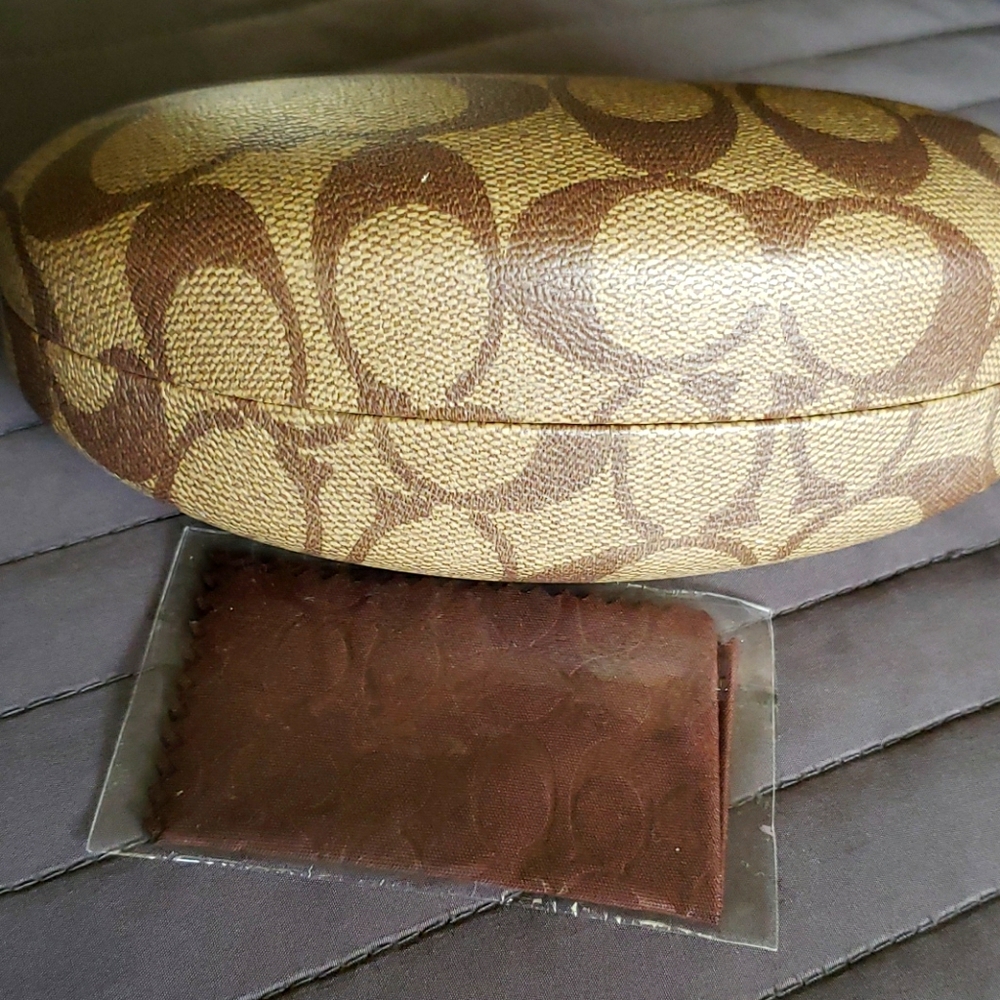 Coach sunglasse case with glass cleaner